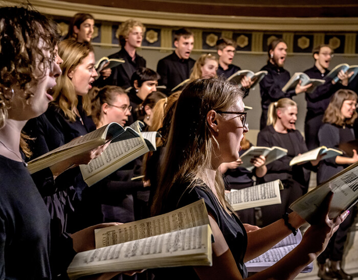 Lunds akademiska kör under en konsert